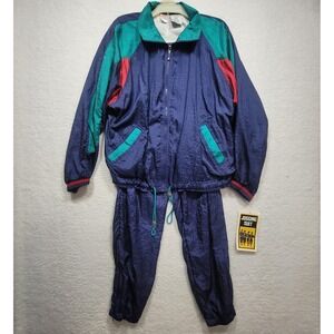 Vintage Athletic Works Jogging Suit Nylon Track Suit Multicolor L
